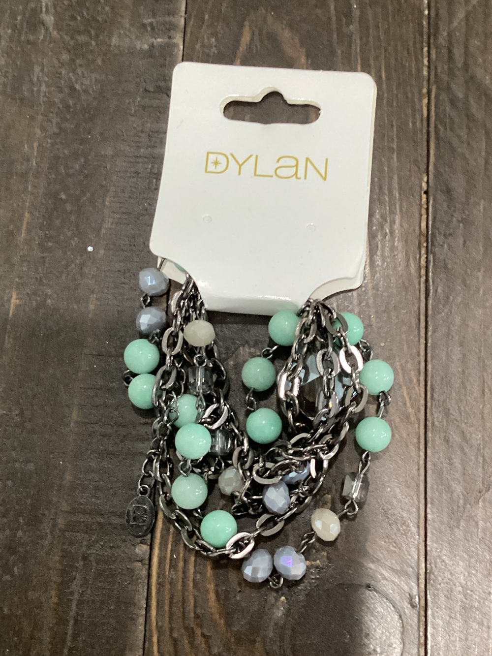 dylan‎ Mint Green and Silver Multi-Chain Necklace